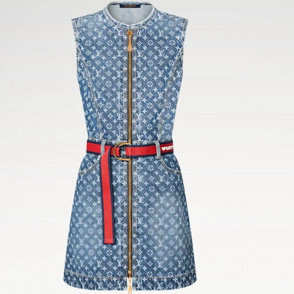 Louis Vuitton Blue Denim Monogram Womens Dress Size 4/6 - Picture 2 of 2